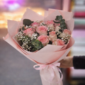 Blush Pink Roses & Baby’s Breath Bouquet
