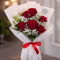 Classic Red Roses & Baby’s Breath Bouquet