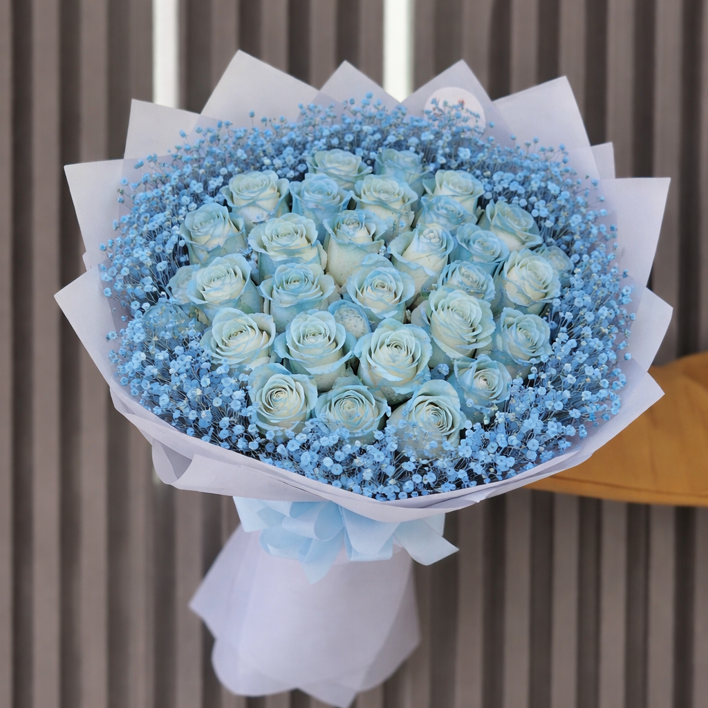 Blue Serenity Rose Bouquet
