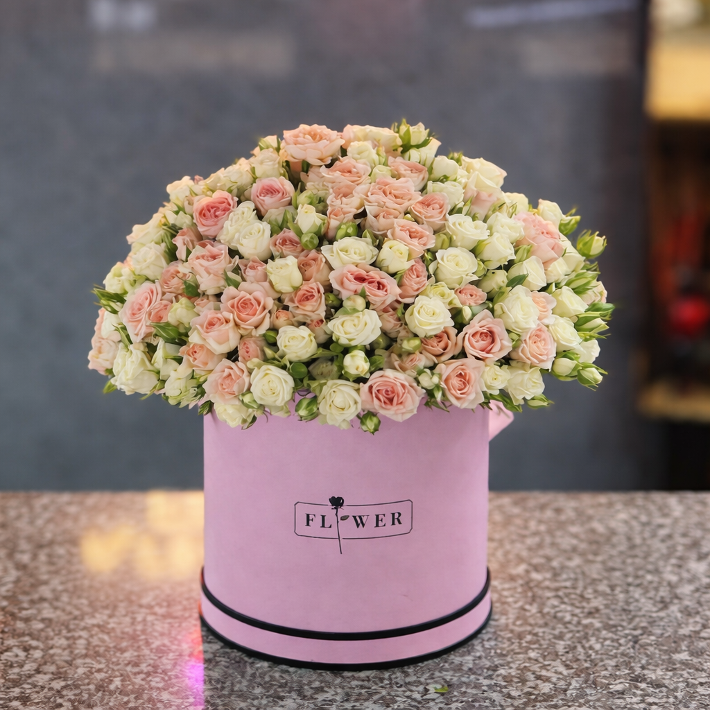 Blush Mini Rose Flower Box