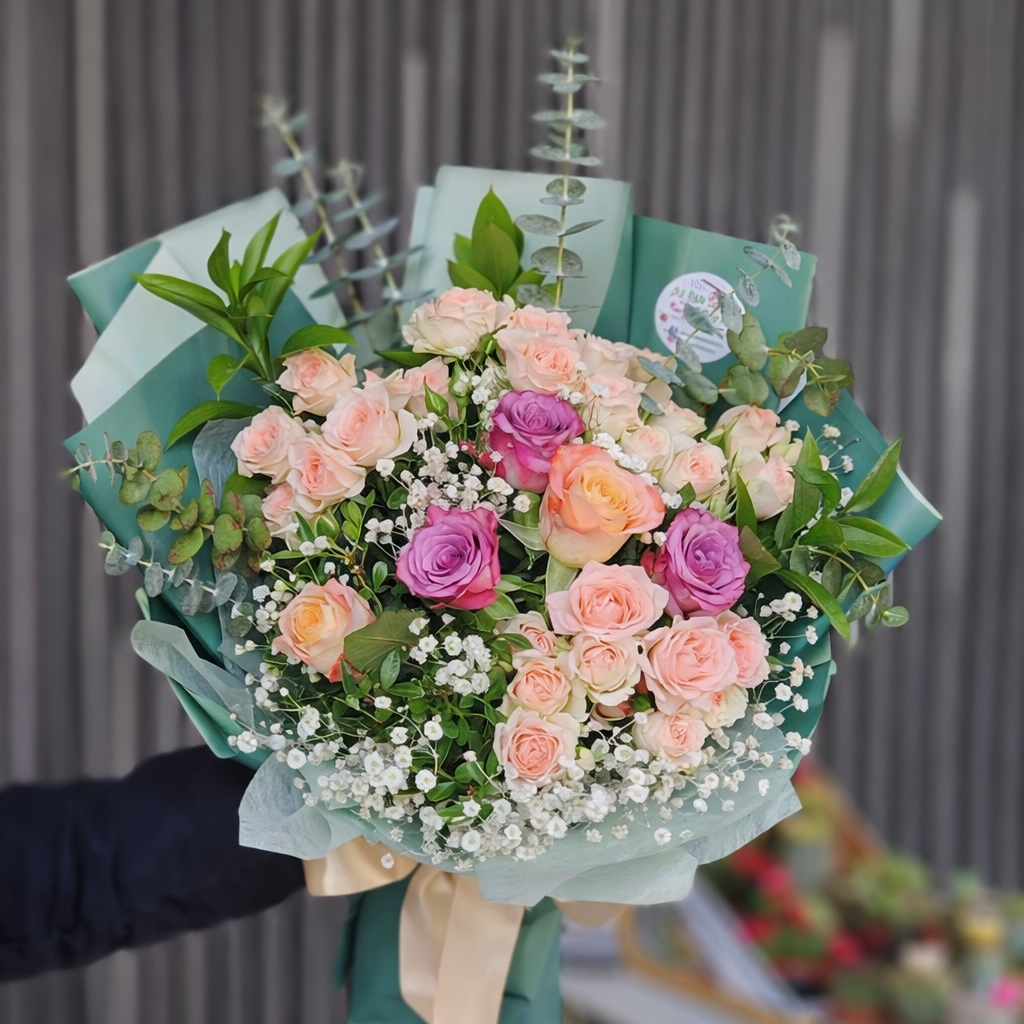 باقة زهور باستيل روز هارموني