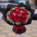 Crimson Love Bouquet – 8 Red Roses