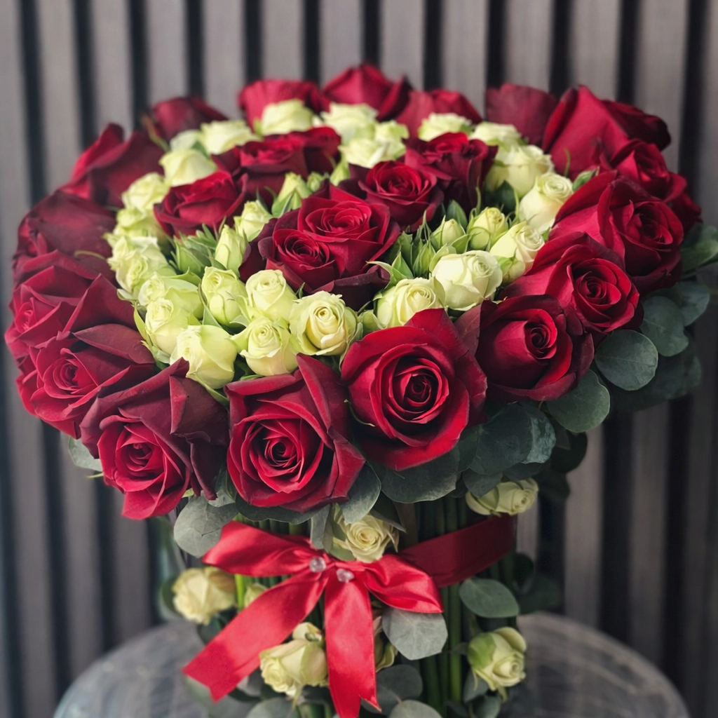 Classic Harmony Rose Arrangement – 60 Roses